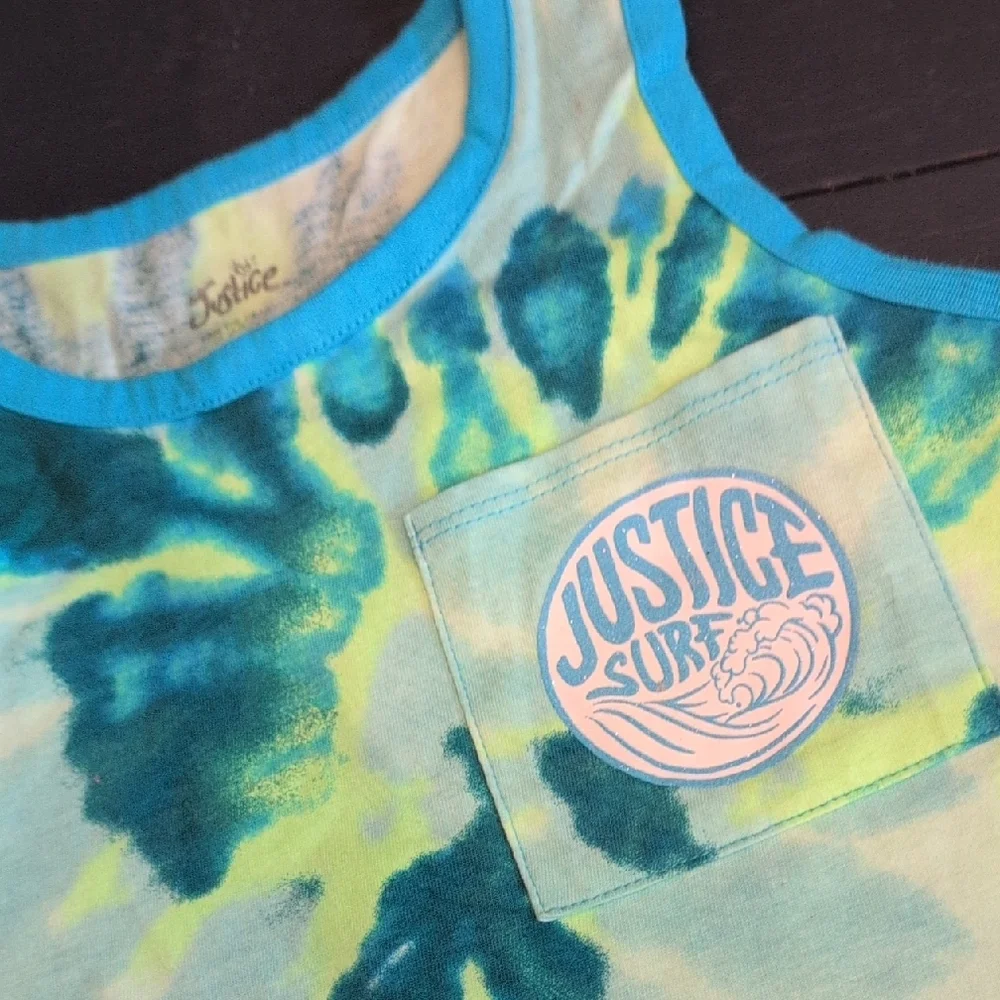 Justice Blue and Green Tie-Dye Casual Dress